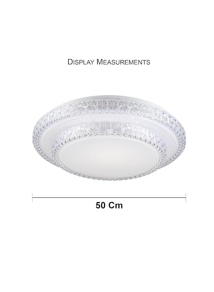ESNCO 50cm Flush Mount LED Ceiling Light - 96W | Dimmable Ceiling Light for Kitchen, Living Room | Round Double White LED Ceiling Lamp Fixture - Image 3