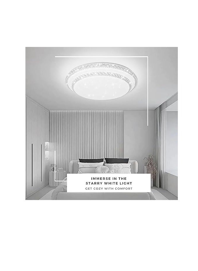 ESNCO 50cm Flush Mount LED Ceiling Light - 96W | Dimmable Ceiling Light for Kitchen, Living Room | Round Double White LED Ceiling Lamp Fixture - Image 4