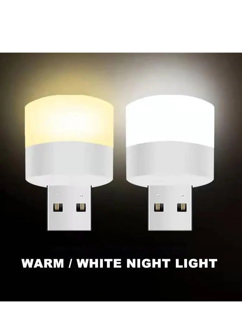 ELTRAZONE 10Pcs Mini USB Warm White LED Night Light | Eye Protection Book Reading Light | USB Plug, Ideal for Computer & Mobile Power Charging | Perfect for Christmas & Halloween Gifts - Image 3