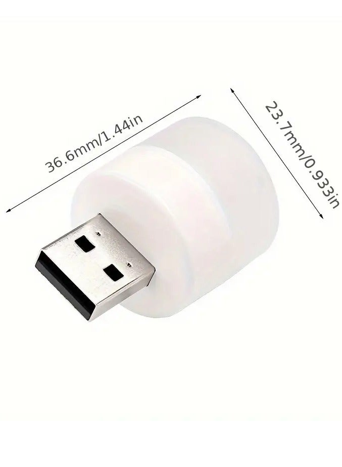 ELTRAZONE 10Pcs Mini USB Warm White LED Night Light | Eye Protection Book Reading Light | USB Plug, Ideal for Computer & Mobile Power Charging | Perfect for Christmas & Halloween Gifts - Image 4
