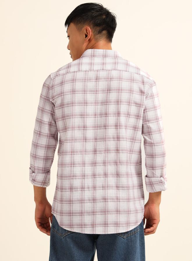 بوشيرت قميص كاجوال مطبع بنمط مربعات - Image 4