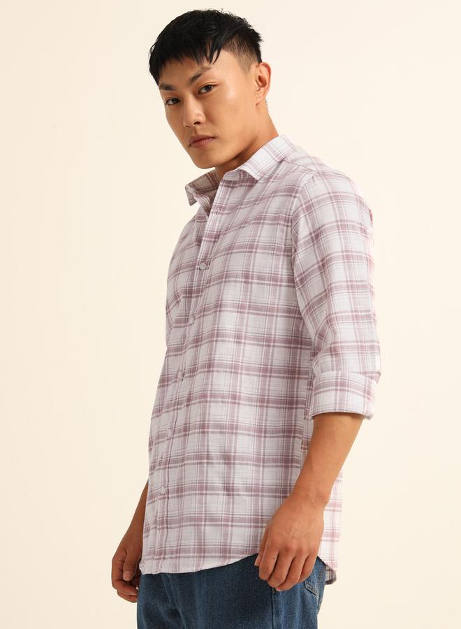 بوشيرت قميص كاجوال مطبع بنمط مربعات - Image 2