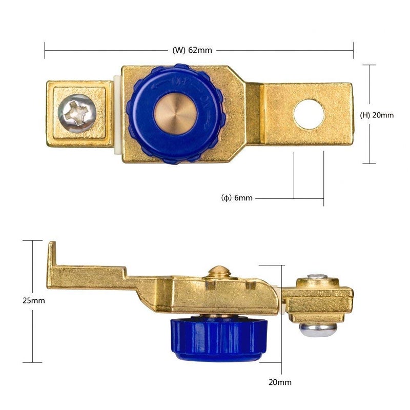 BAITHNA DC12V 80A Motorcycle Battery switches Cut Off Kill Terminal Anti-Leakage Disconnect Switches for Cars Boats Rv Trucks ATV UTV SUV Jet Ski (Blue) - Image 3