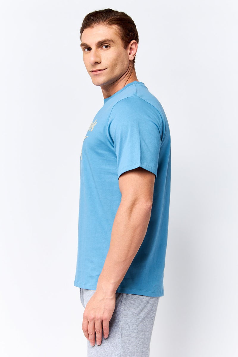 Reebok Men Sportswear Fit Short Sleeve Outdoor T-Shirt, Light Blue - Image 3