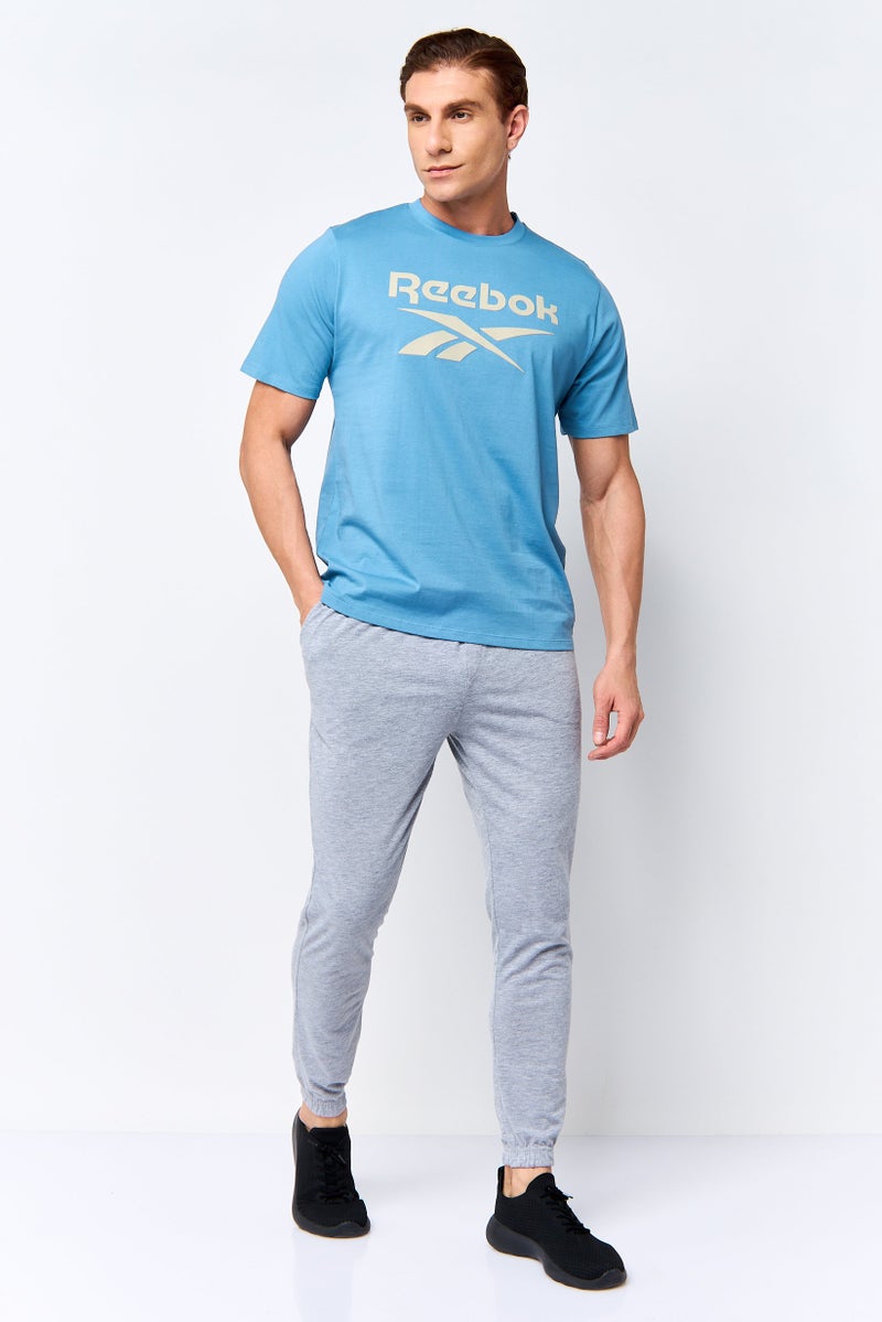 Reebok Men Sportswear Fit Short Sleeve Outdoor T-Shirt, Light Blue - Image 2