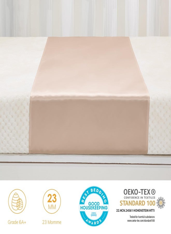 PROMEED 100% Mulberry Silk Crib Sleeve for Baby Hair Loss Prevention, Premium 23 Momme Natural Silk Bassinet Slip for Bassinets/Cradles/Cots/Cribs (Champagne) - Image 3