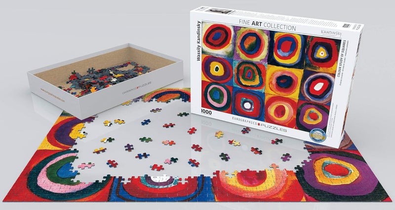 EuroGraphics Color Study of Squares and Circles 1913 by Kandinsky Puzzle 1000Piece Model60001323  Red - Image 3