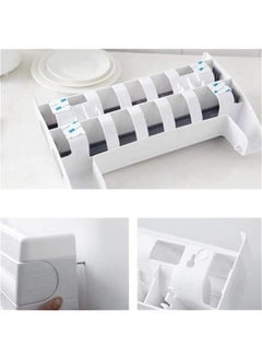 HOOKOR 4 in 1 Wall Mount Paper Towel Holder, Plastic Wrap Dispenser with Slide Cutter and Holder, Cling Film Foil Dispenser, Multifunctional Wall-Mount Sauce Bottle Storage Holder  - Image 4