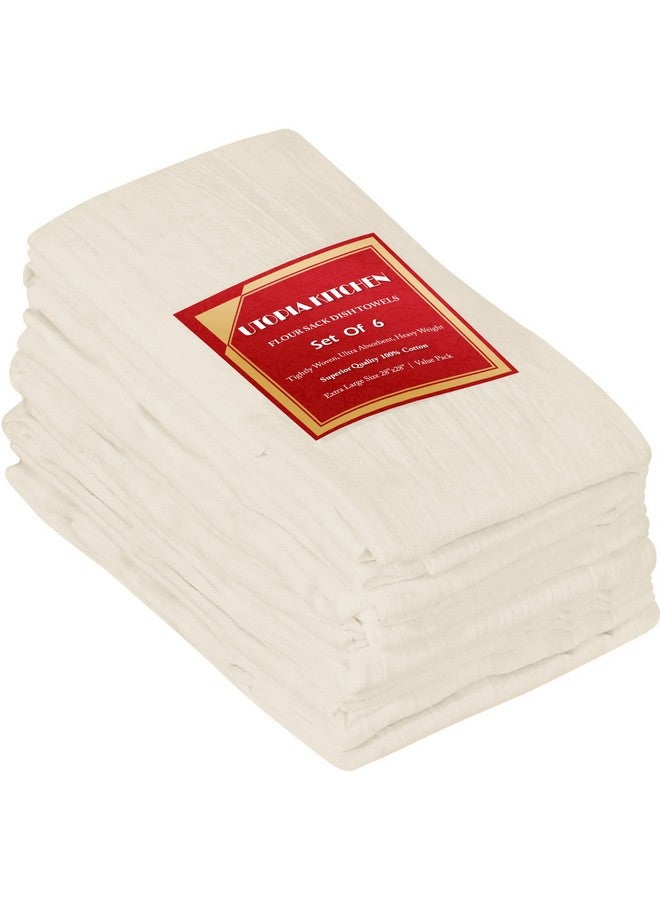 Utopia Kitchen منشفة مطبخ يوتوبيا الطبيعية من القماش [6 عبوة - 28 × 28 بوصة] 100% قطن مناشف شاي للتنظيف والتجفيف - قماش مطبخ عالي الامتصاص - Image 1