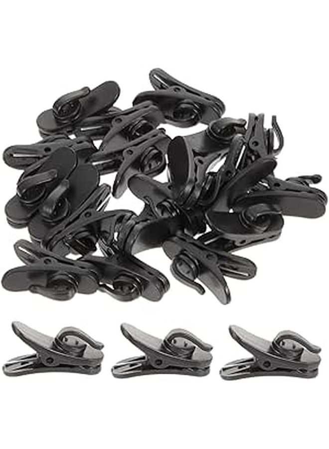 Rotatable Microphone Clamp 200pcs Black Plastic Earphone Cable Clips For Shirt Wire Fixing - Image 1