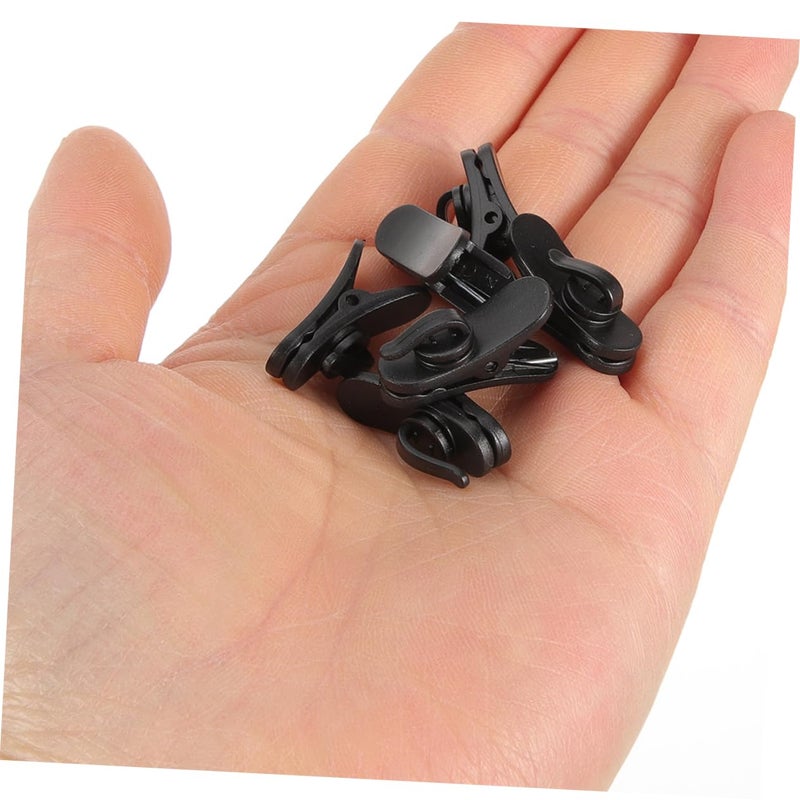Rotatable Microphone Clamp 200pcs Black Plastic Earphone Cable Clips For Shirt Wire Fixing - Image 5