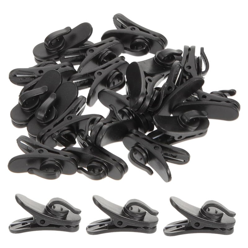 Rotatable Microphone Clamp 200pcs Black Plastic Earphone Cable Clips For Shirt Wire Fixing - Image 2