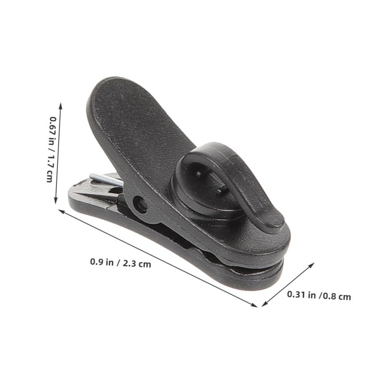 Rotatable Microphone Clamp 200pcs Black Plastic Earphone Cable Clips For Shirt Wire Fixing - Image 3