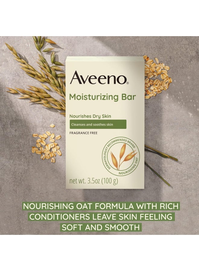 Aveeno Gentle Moisturizing Bar Facial Cleanser with Nourishing Oat for Dry Skin, Fragrance-free, Dye-Free, & Soap-Free, 3.5 oz (Pack of 6) - Image 4