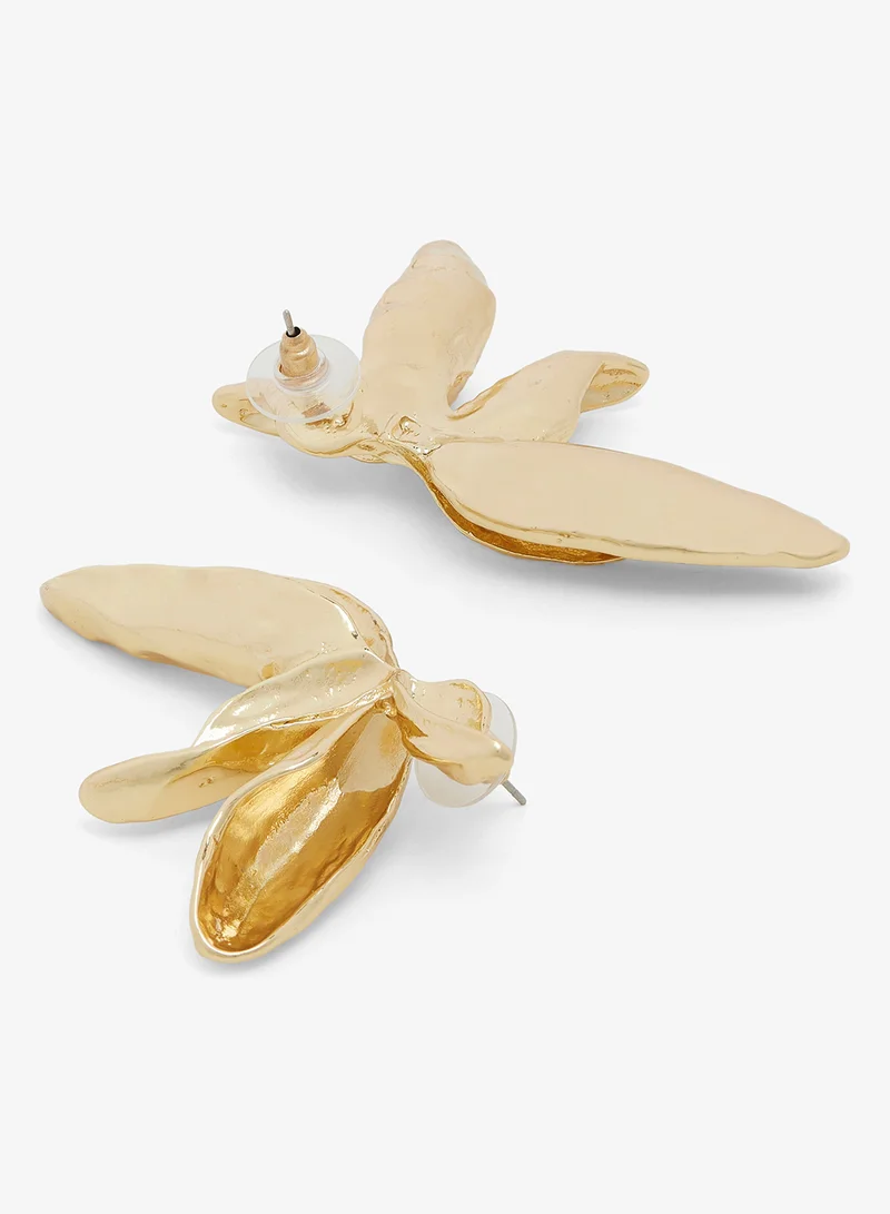 ELLA Gold Asymmetrical Drop Down Earrings