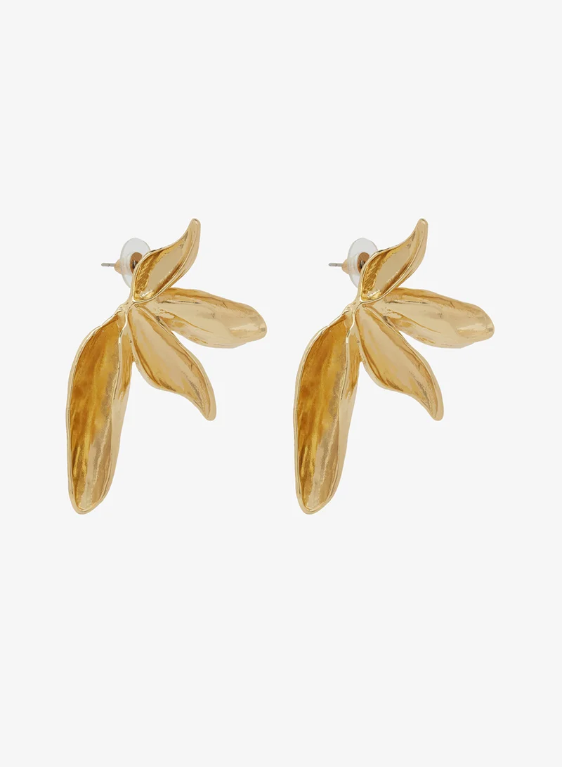 ELLA Gold Asymmetrical Drop Down Earrings