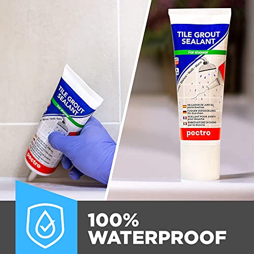 PECTRO Waterproof Tile Grout Sealer – XL 6.62 oz Tube for Shower & Bathroom – Fast Drying Grout Sealant for Cracks, Gaps & Joints – White Grout Renew – Easy to Apply, Long-Lasting Protection - Image 2