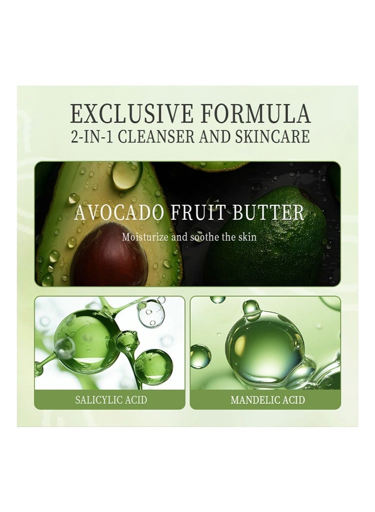 HUNMUI Compound Avocado Bubble Facial Mask- Natural Plant Extract Avocado, Acne Blackhead Removal And Pore Shrinking Deep Cleansing (5g*12pcs） - Image 3