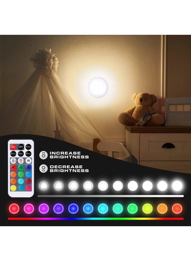 EverBrite Tap Light, Push Light, LED Puck Lights with 12 RGB Colours, Wireless Touch Light Under Cabinet, 80 Lumens Night Light for Cabinet Bedroom Wall Classroom 9 AAA Batteries Included, 3 Pack - Image 3