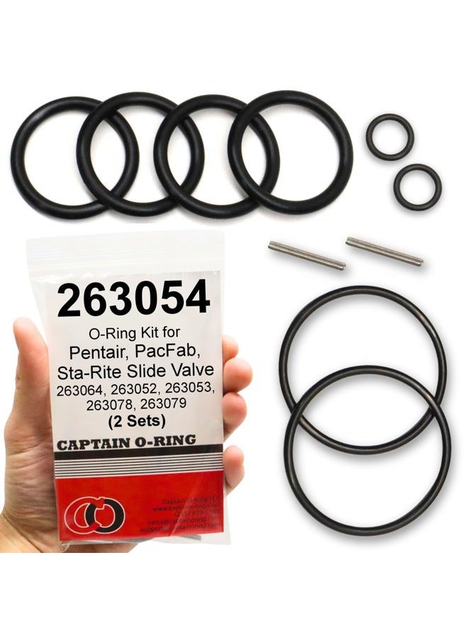 Captain O-Ring Replacement 263054 O-Ring Kit for Pentair/PacFab/Sta-Rite Slide Valve 263064, 263052, 263053, 263078, 263079 (2 Sets) - Image 1