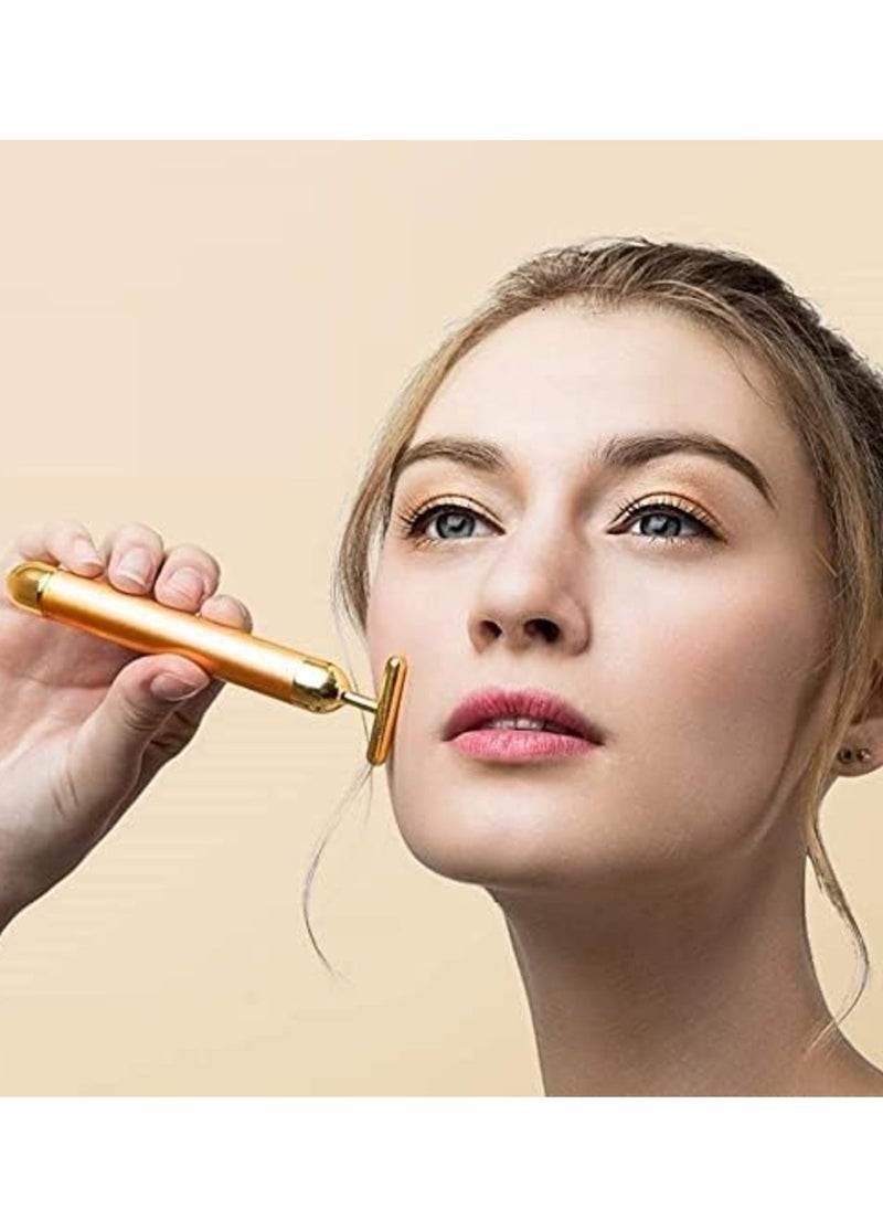 ELTRAZONE Luxurious Waterproof T-Shaped Gold Massager for Ultimate Skincare - Image 1