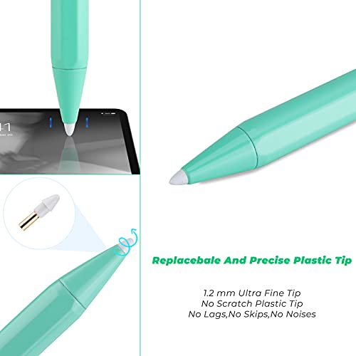 Bbata iPad Air 5th Generation Pencil Apple iPad Pen 9th Generation with Palm Rejection Active Stylus Pen for iPad Air 5th/4th,iPad Pro 12.9/11 Inch,iPad 10th/9th/8th/7th/6th,iPad mini 6 Pencil Green - Image 4