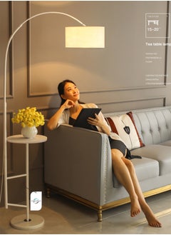 Glanfen Nordic Three-color Dimming LED Floor Lamp With Table Modern Iron Coffee Table Standing Lamp With Tray For Living Room Bedroom Sofa Side Bedside Standing Light White 28x88x180 centimeter  - Image 3