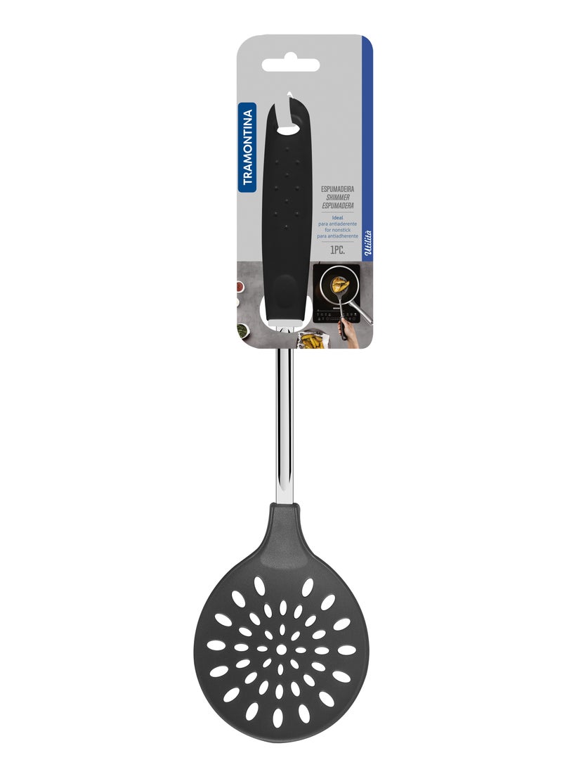 Tramontina Utilita Grey Nylon Skimmer with Stainless Steel Shank and Black Polypropylene Handle - Image 2