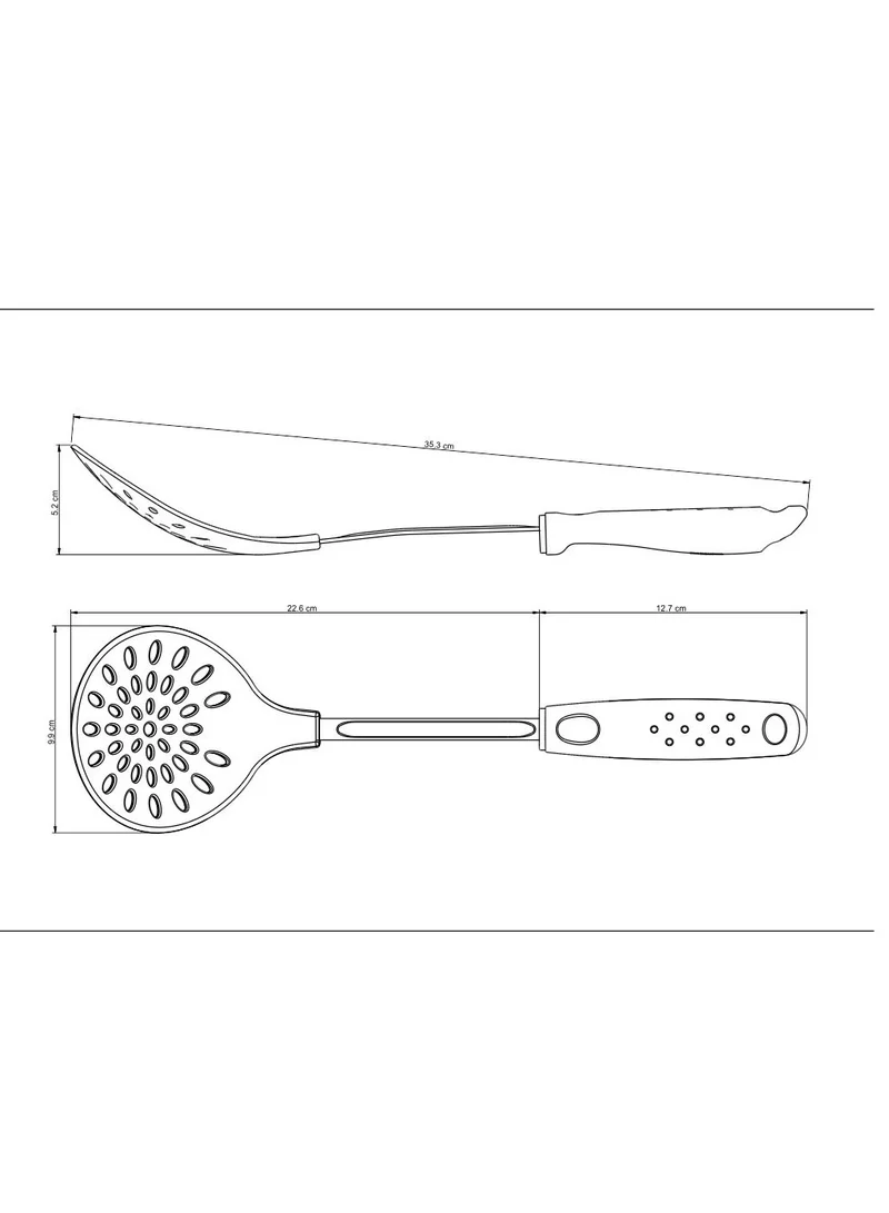 ترامونتينا Tramontina Utilita Grey Nylon Skimmer with Stainless Steel Shank and Black Polypropylene Handle