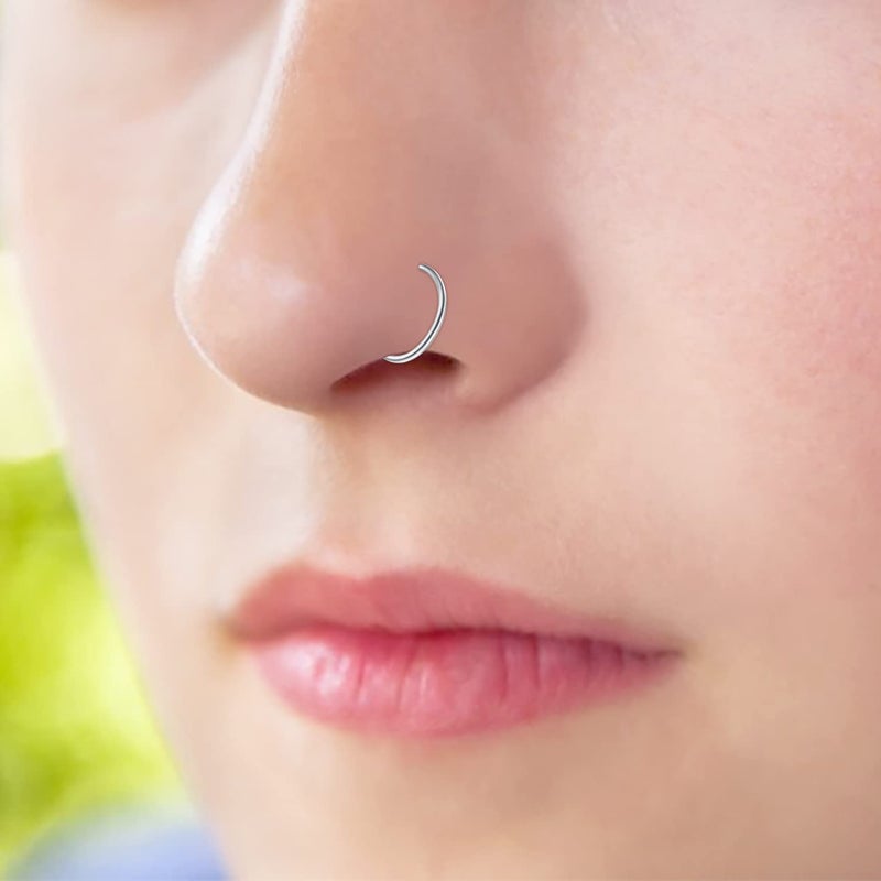 JFORYOU Fake Nose Ring , Fake Piercing Studs, Non Piercing Septum Ring , Helix Rings for Women Men - Image 4
