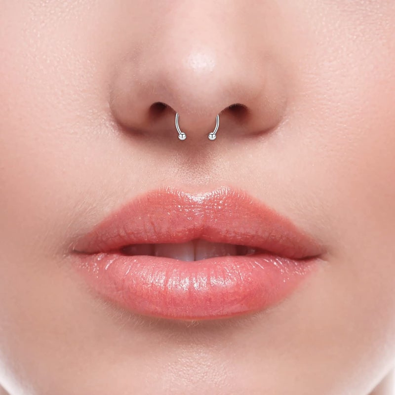 JFORYOU Fake Nose Ring , Fake Piercing Studs, Non Piercing Septum Ring , Helix Rings for Women Men - Image 3