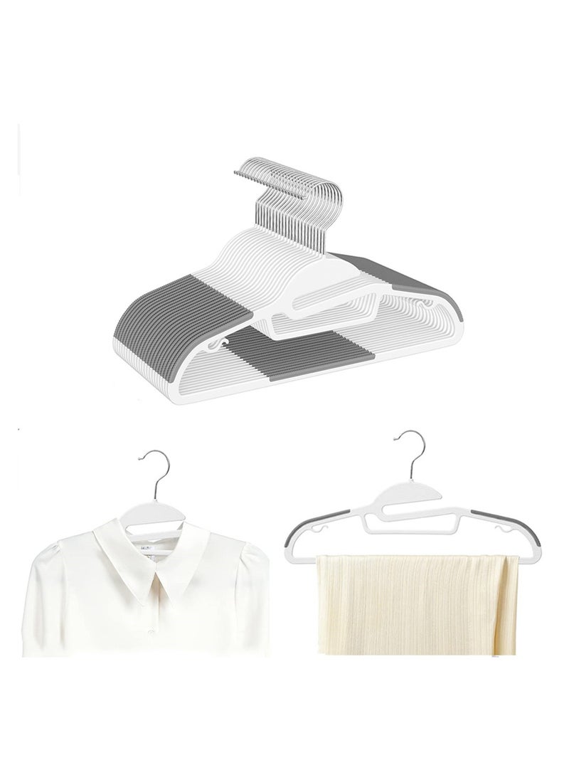 SYOSI - Plastic Hangers, 20 Pack Durable Heavy Duty Hangers with Non-Slip Design, 360° Swivel Hook Space Saving Organizer, Multi-Functional Dry and Wet Dual-Use Clothes Hanger Shirts, Pants, Gray - Image 1