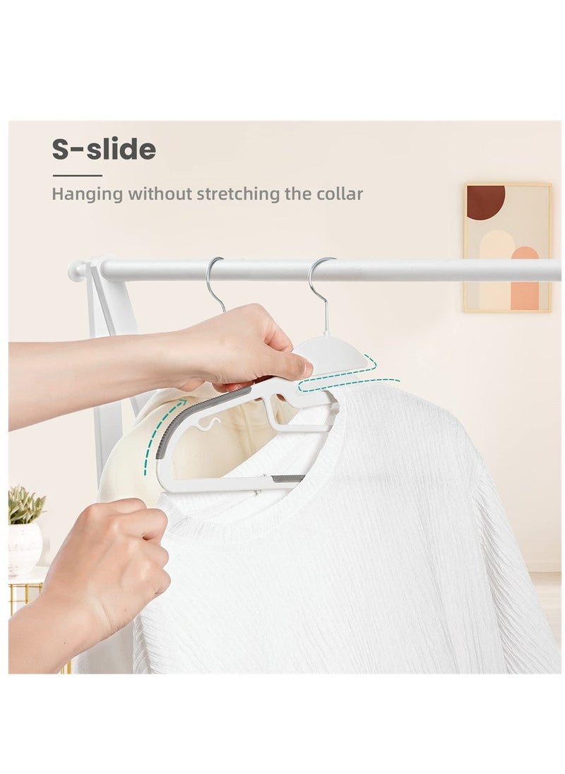 SYOSI - Plastic Hangers, 20 Pack Durable Heavy Duty Hangers with Non-Slip Design, 360° Swivel Hook Space Saving Organizer, Multi-Functional Dry and Wet Dual-Use Clothes Hanger Shirts, Pants, Gray - Image 1