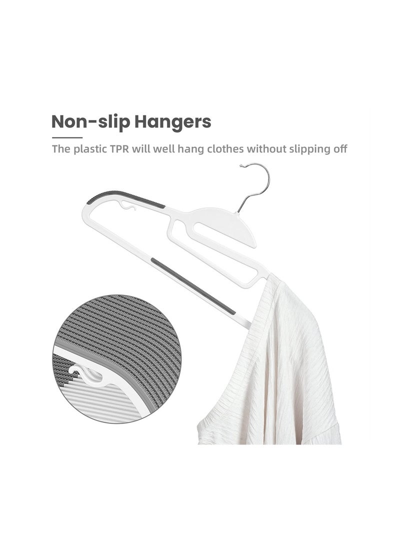 SYOSI - Plastic Hangers, 20 Pack Durable Heavy Duty Hangers with Non-Slip Design, 360° Swivel Hook Space Saving Organizer, Multi-Functional Dry and Wet Dual-Use Clothes Hanger Shirts, Pants, Gray - Image 1