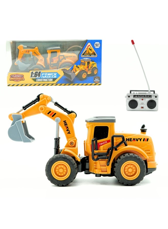 Mini Machines ماكينات صغيرة ماكينات راديو التحكم 1:64 شاحنة نقل أجزاء متحركة - حفار - Image 1