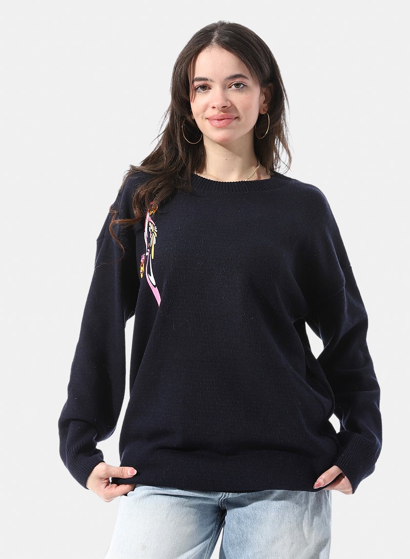 Andora Long Sleeves Pullover With Side Pattern - Image 1