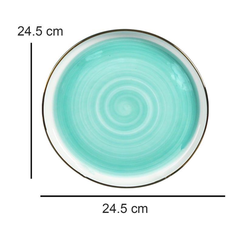 Lemon Tree Ceramic Round Serving Plate with 2 Bowls, Serving Platter & Bowls Set for Dining (Light Green) - Image 3