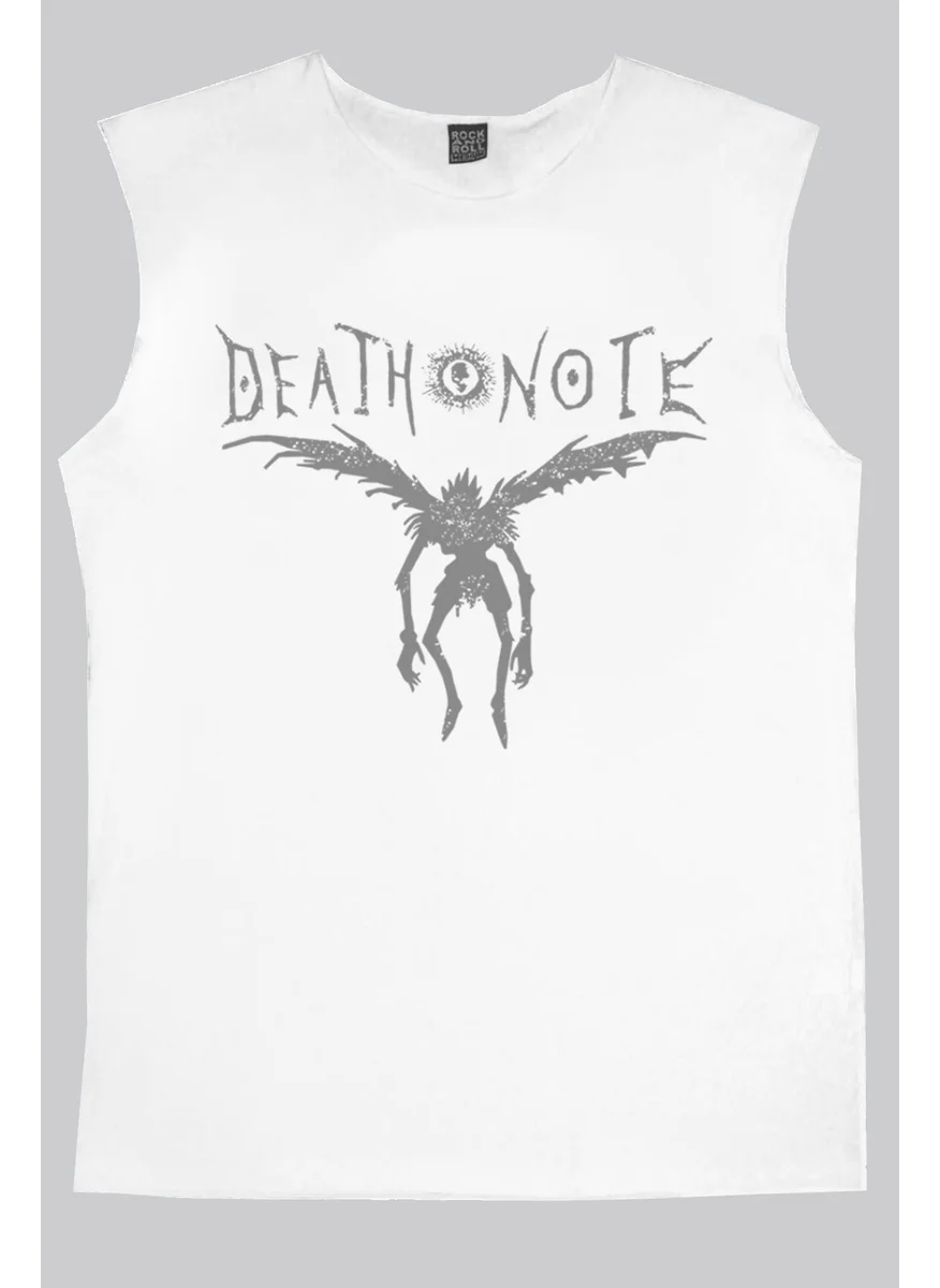 روك اند رول Winged Note White Cutout Sleeve | Sleeveless Men's T-Shirt | Athlete