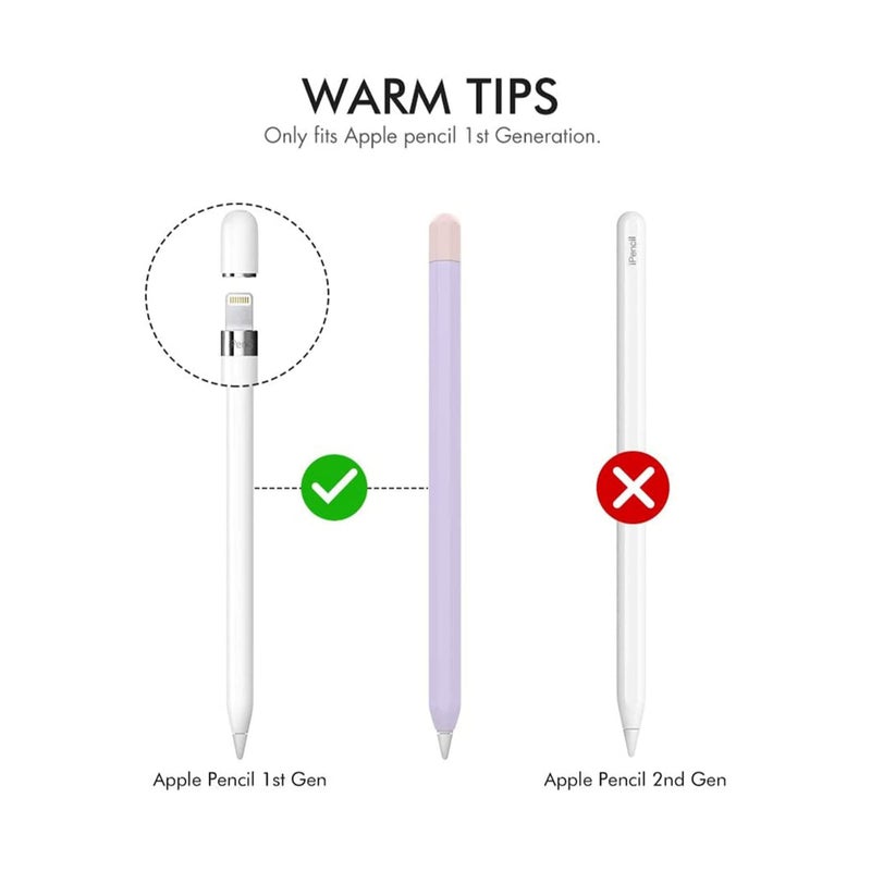 SOLARAE Case Skin Silicone Sleeve Cover Added Cable Adapter Tether Kit Compatible for Apple Pencil 1st Generation - Image 5