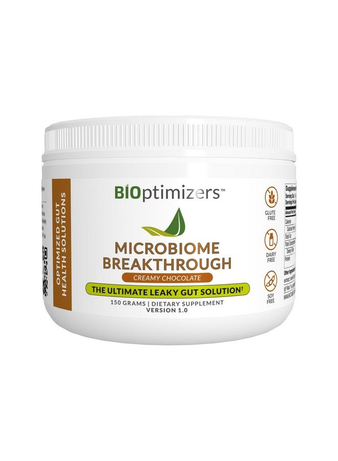 BiOptimizers Microbiome Breakthrough Repair Powder - Chocolate Flavor - Has Lactobacillus Strains, Bone Broth & Collagen - Source of L-Glutamine - Gas & Bloating Relief - Improves Gut Health - 30 Servings - 150g - Image 1