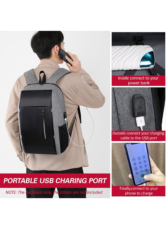 Generic - Laptop Backpack Women Men Shoulders Bag for College Travel Trip Business Fits Up to 15.6 inches Black - Image 1
