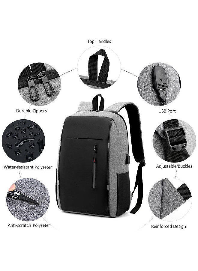 Generic - Laptop Backpack Women Men Shoulders Bag for College Travel Trip Business Fits Up to 15.6 inches Black - Image 1