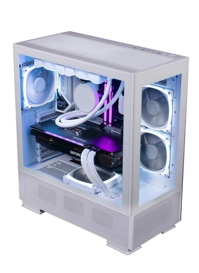 NANOTECH - Arctic Storm Gaming PC, AMD Ryzen 5 7600X 4.7 GHz AM5 105W Desktop Processors, 6 Cores & 12 Threads, DDR5 32GB (2*16) 6000MHz Ram, AMD Radeon RX 7600 XT 16GB AMD RDNA 3 Architecture GPU, 2TB NVMe M.2 SSD, 2 Fan AIO Liquid Cooler, 750W 80 Plus Standard Power Supply, Windows 11 Pro | Wi-Fi - Image 1
