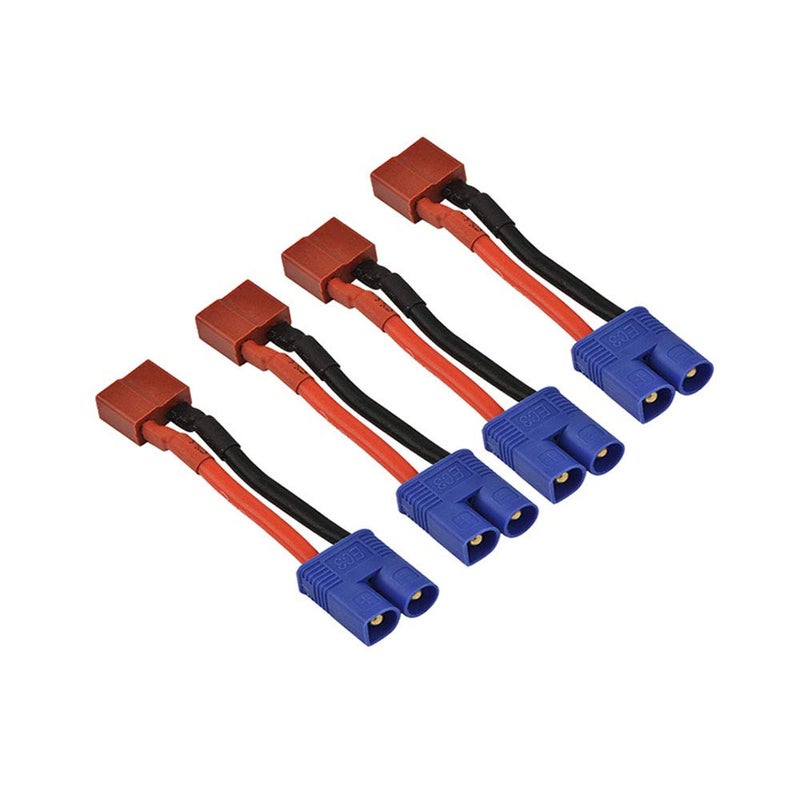 FLY RC 4pcs EC3 Male Connector Adapter to T Female Plug Connector with 14awg 196inch Wire for Brushless RC Cars Trucks Drones LiPo NiMH Battery - Image 3