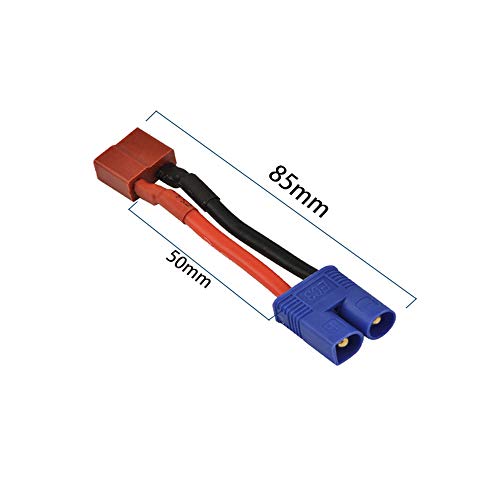 FLY RC 4pcs EC3 Male Connector Adapter to T Female Plug Connector with 14awg 196inch Wire for Brushless RC Cars Trucks Drones LiPo NiMH Battery - Image 5
