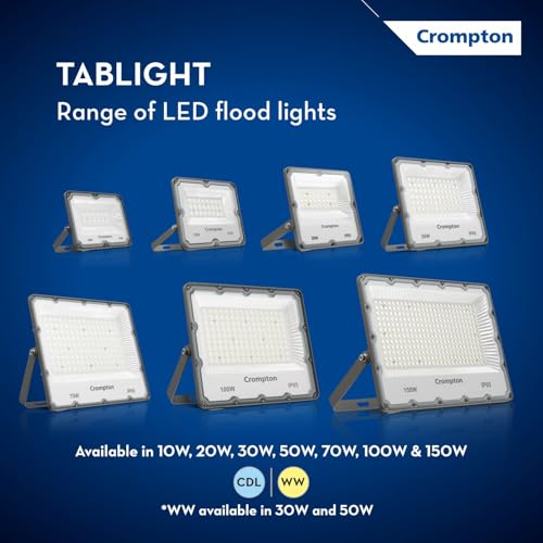 Crompton TabLight | Outdoor Waterproof LED Flood Lights | 50W | IP 65 | Cool White | Pack of 4 | Wide Beam Angle | BIS Approved | for Garage, Parking, Shops & Outdoor Lighting (2 Years Waranty) - Image 5