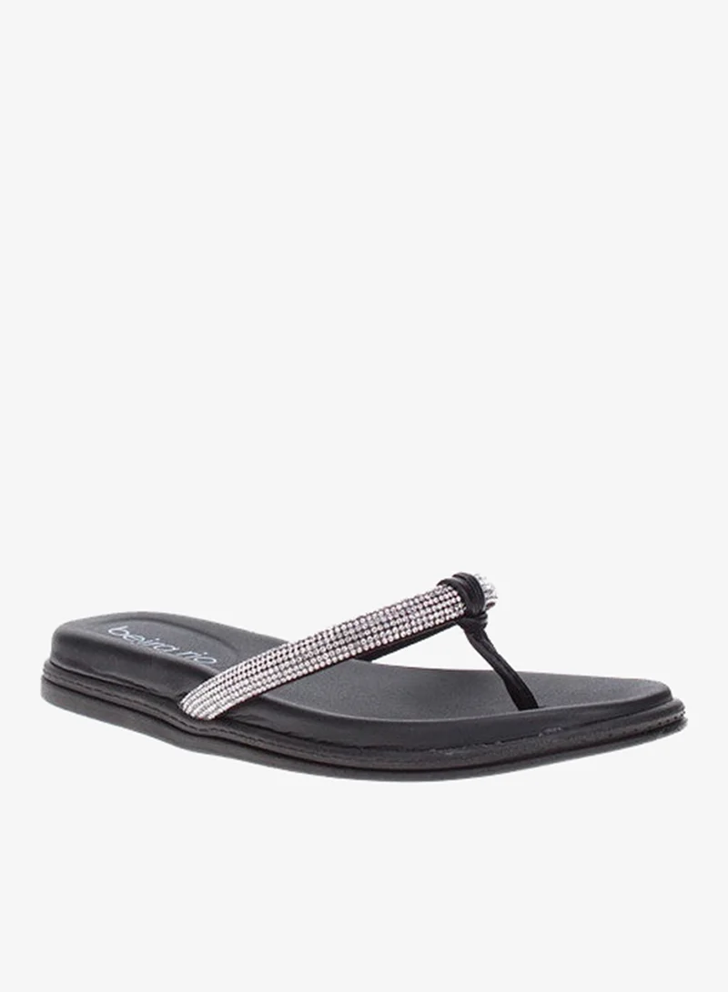 Beira Rio Black Flat Sandals for Women – Stylish Ladies Flat Sandals & Comfortable Flat Slippers for Women | Best Price UAE