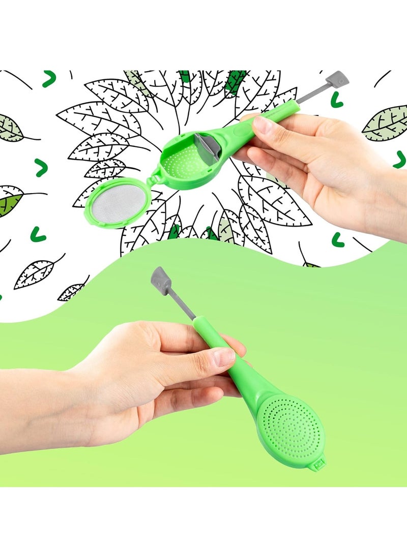 Generic - 1pc Long Handle Plastic Tea Filters Mesh Tea Infuser with Built-in Plunger and Reusable Strainers on Both Sides for Loose Tea/Coffee/Tea Bags/Herbs/Spices - Image 1