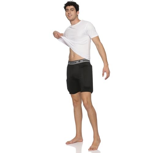 omtex Compression Batting Shorts for Right-Handed Cricketers with Inner Pad – Black - XL - Image 5