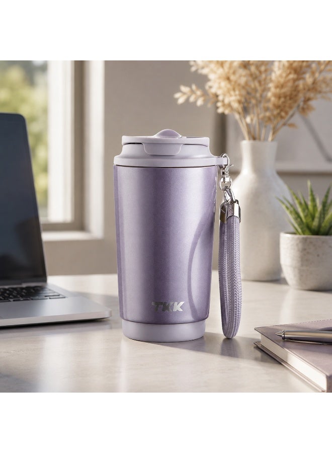 TKK 400ml Stainless Steel Coffee Thermos 316 Keep Temperature for 6 to 12 hours with dual drinking method | Purple - Image 1
